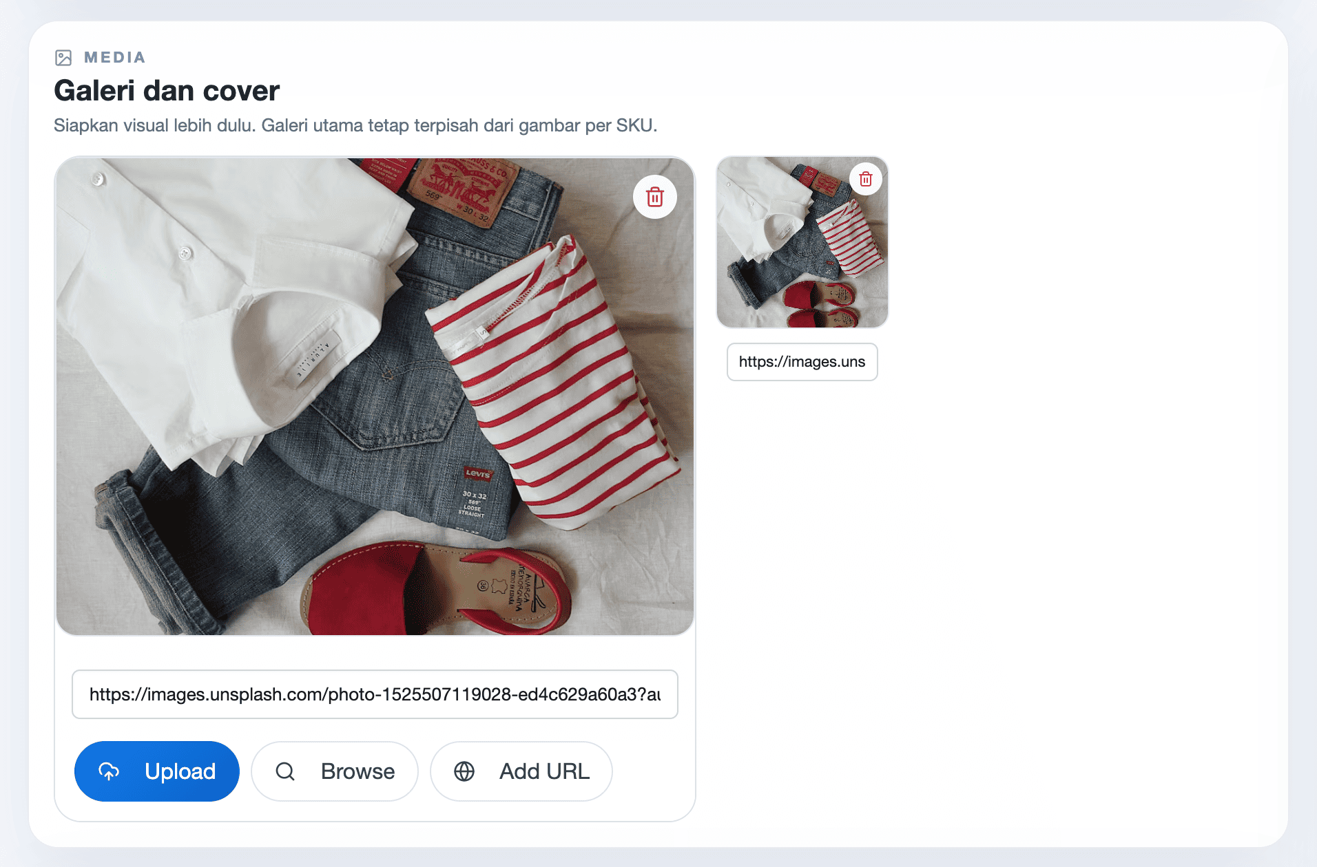 Galeri dan cover produk CMS Exwebs